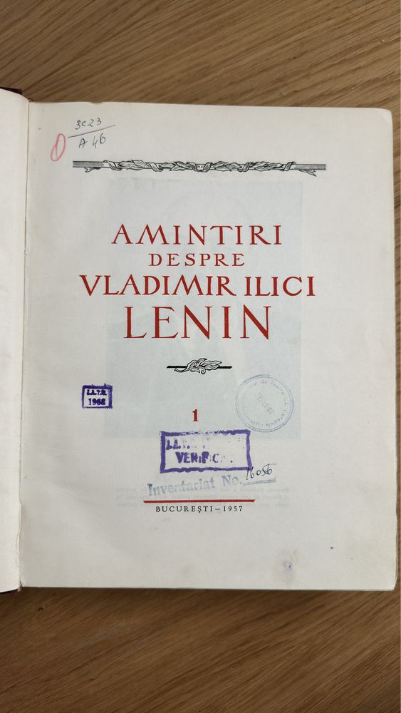 Carti vechi - Amintiri despre V.I. Lenin, 1957, L. romana