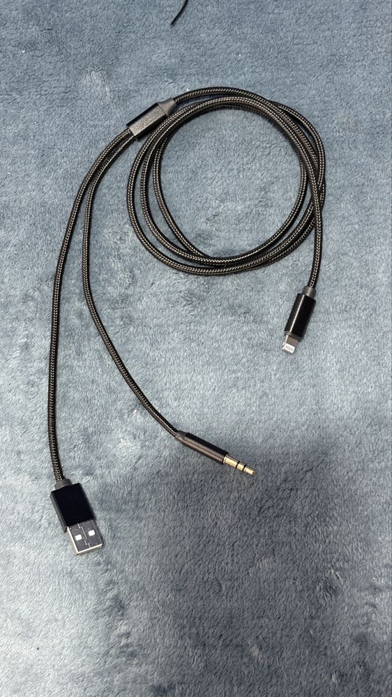 Cablu AUX jack lightning iphone usb pentru incarcare