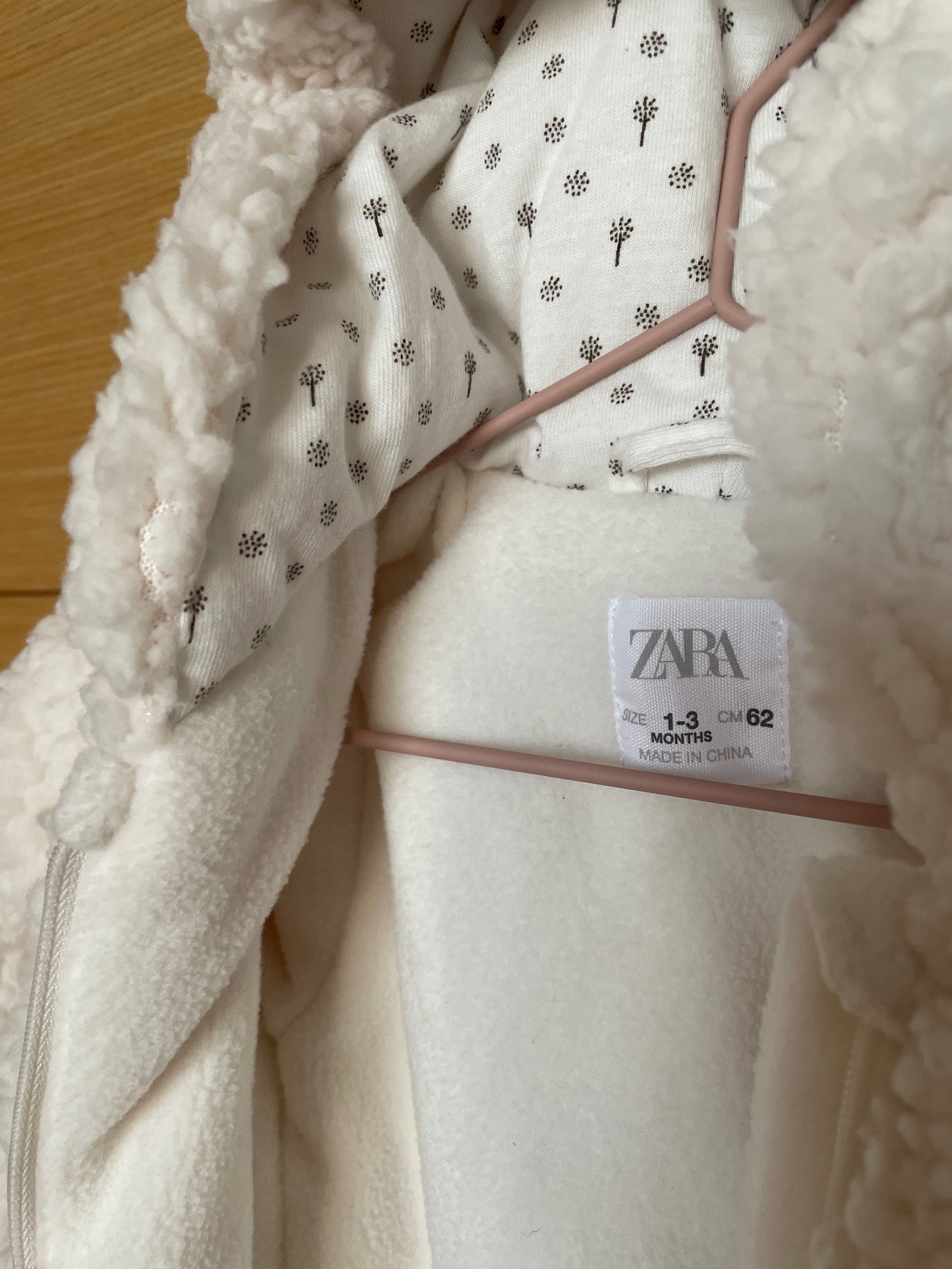 Връхно гащеризонче Zara, 1-3 месеца, до 62 см, НОВО