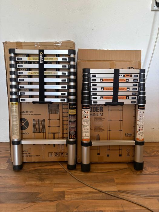 Алуминиева телескопична стълба 260cm 2бр. - нова