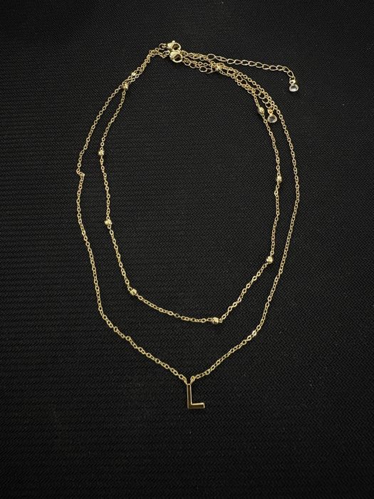 Set 2 lanțuri damă – oțel inoxidabil placat, cu inițială