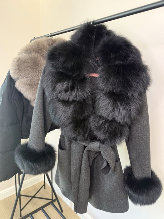 Дамско палто естествен косъм