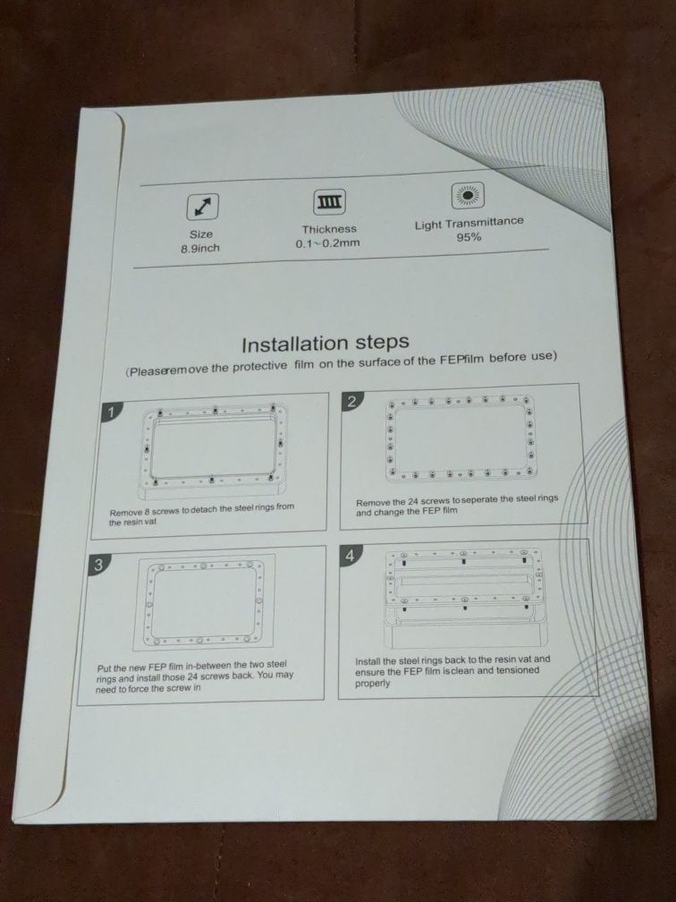 Folie FEP imprimanta 3d 8.9 inch