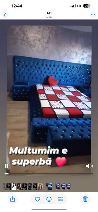Pat cu noptiera si lădiță