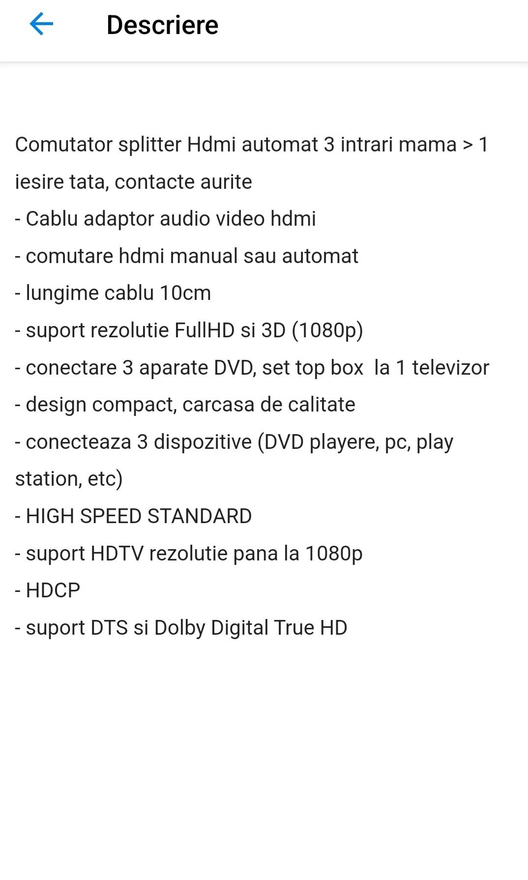 Comutator automat HDMI 3 in 1 / 60819 , Goobay