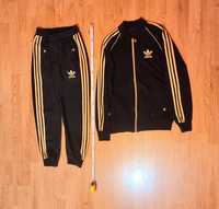 Trening sport bluza + pantalon Adidas originals black gold negru auriu