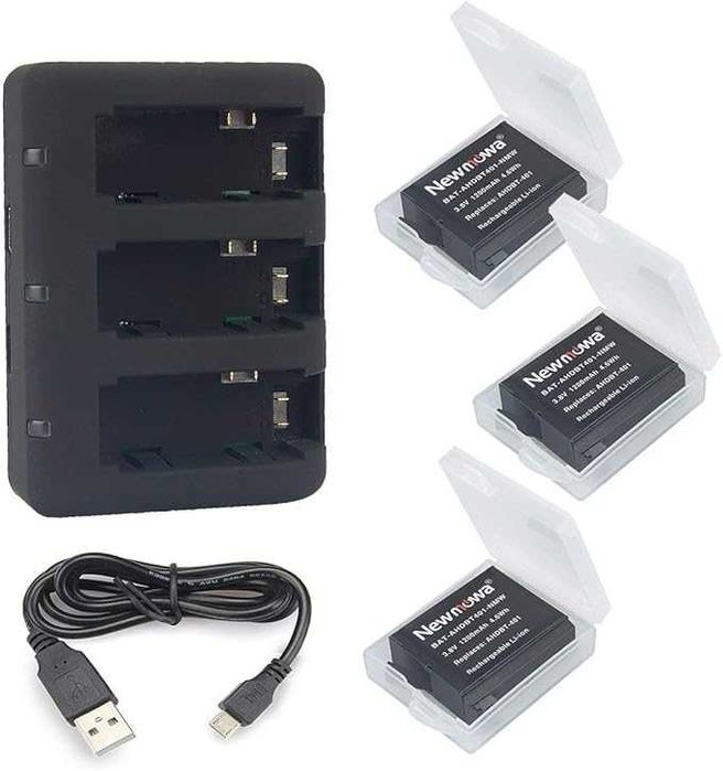 Newmowa 3 акумулаторни батерии AHDBT-401 и зарядно за Gopro камери