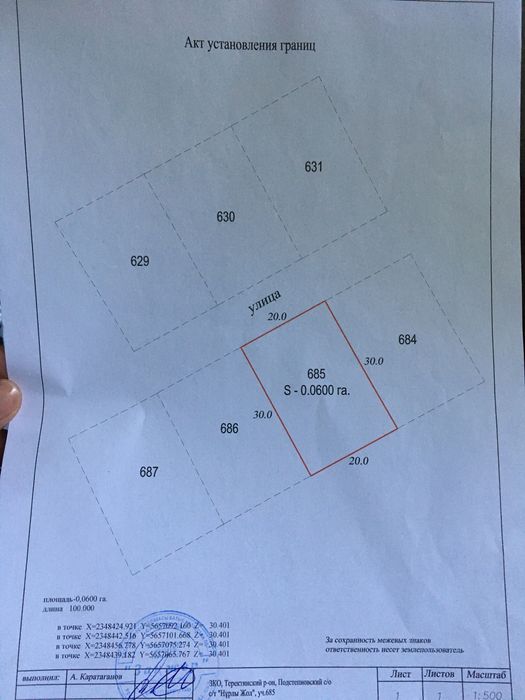 Продам зем.участок «Нурлы жол» 6 соток. Документы готовы к продажу.