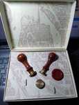 Set sigiliu stampila birou ceara blazon vechi vintage J. Herbin Franta
