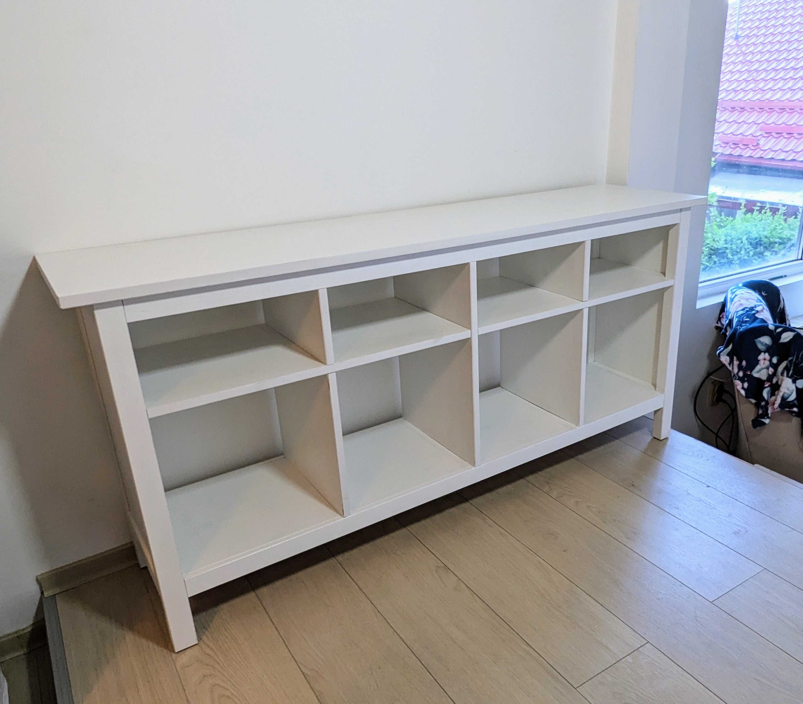 Consolă Hemnes IKEA, lemn masiv pin, finisaj alb mat, 157 cm X 40 cm