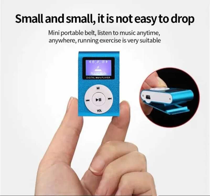 Мини Mp3 Player плеър Lcd Дисплей, алуминиев корпус, до 32GB Sd карта