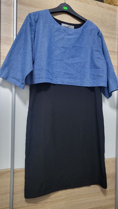 Рокля в комбинация с дънков плат