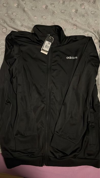 adidas Sportswear, Спортен екип с висока яка, Черен, Сив, ХЛ