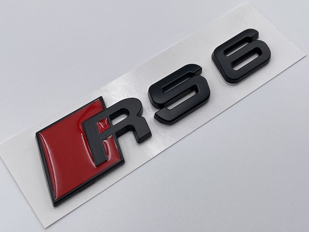 Emblema Audi RS6 metal negru spate