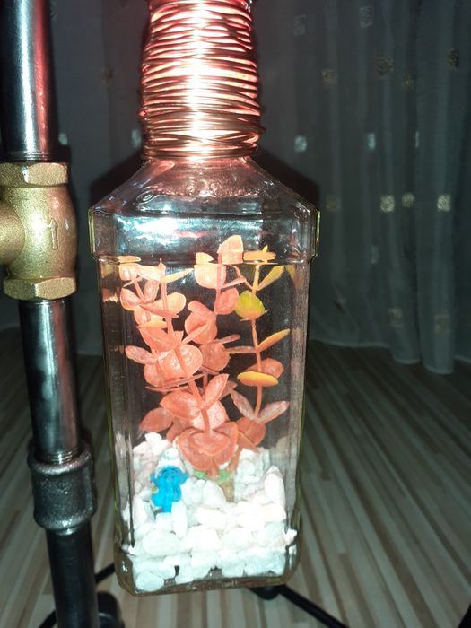 Lampa/ veioza tip industrial / steampunk, bec led, homemade.