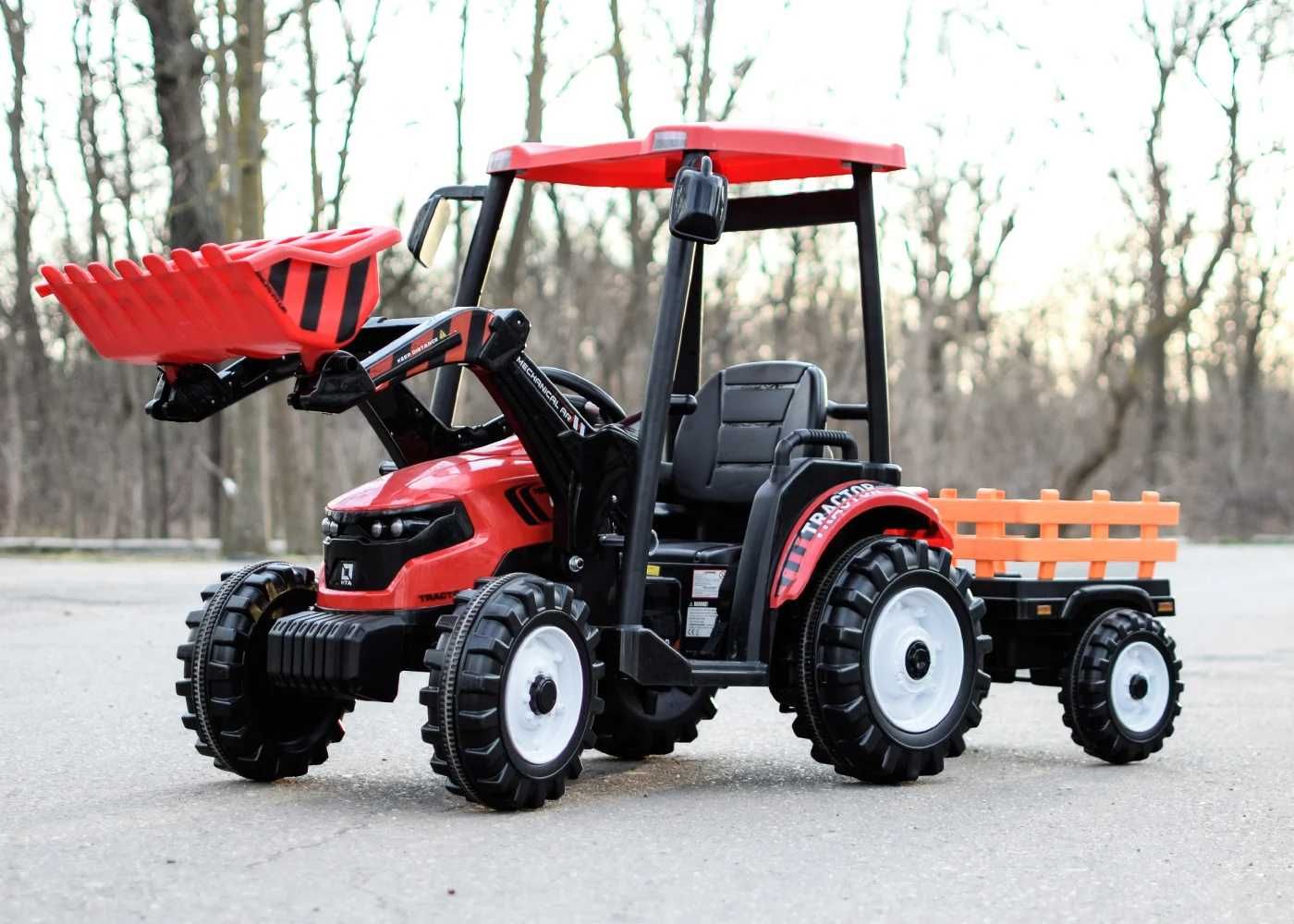 Tractoras electric copii 3-6 ani cu remorca si cupa Power-Tractor 240W