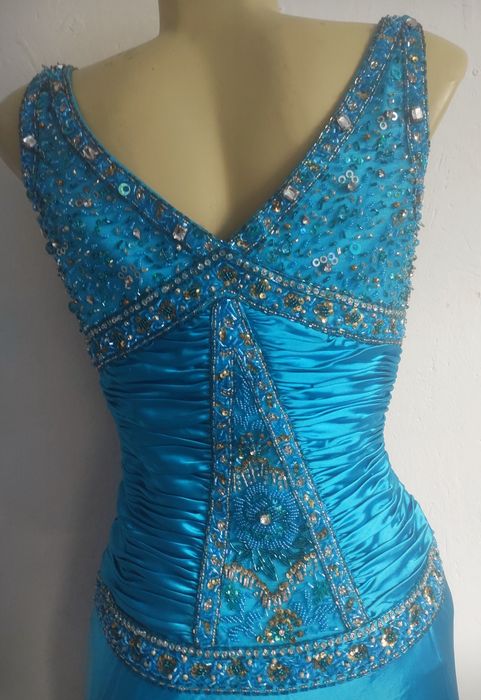 Superba rochie gala albastra eleganta S