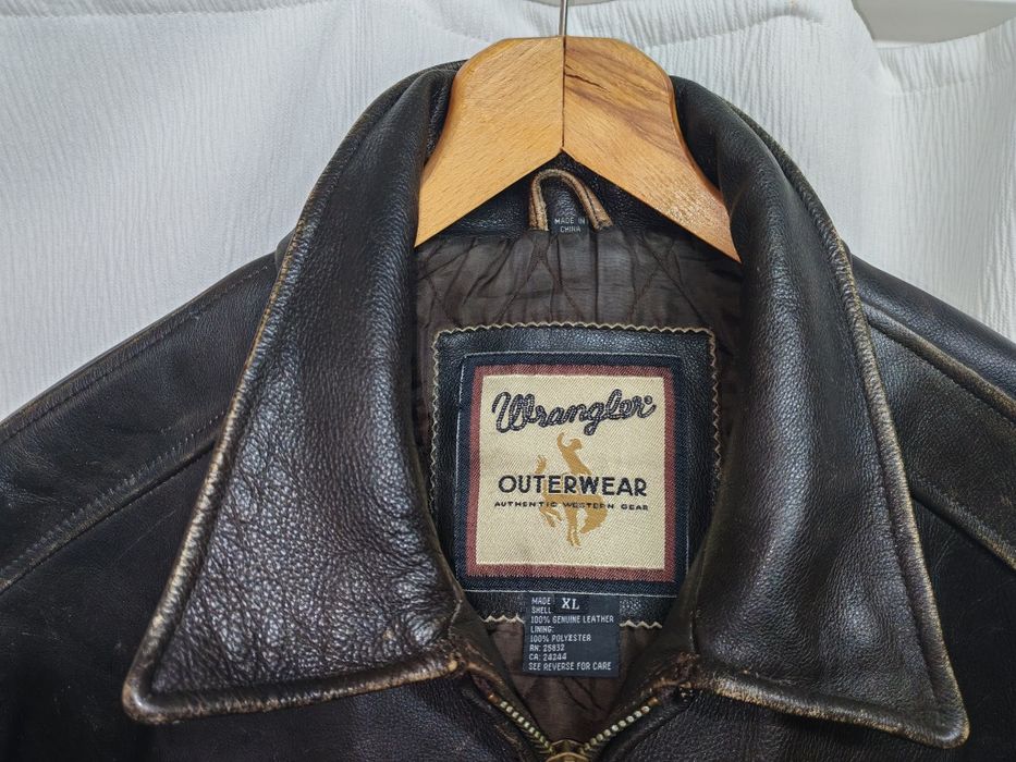 Мъжко Vintage кожено яке от естествена кожа WRANGLER р-р XL