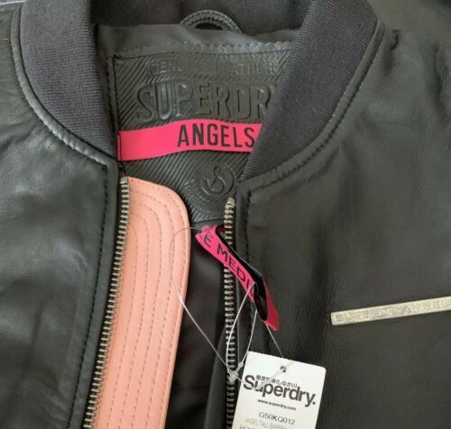 Женская кожаная куртка Superdry Angels Leather Baseball Bomber Jacket!