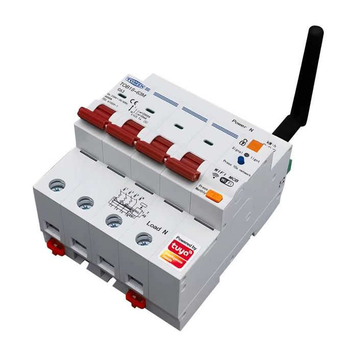 4P 63A TUYA WIFI автоматичен прекъсвач , защита от пренапрежение и ток