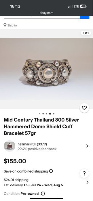 Bratara veche 800 silver