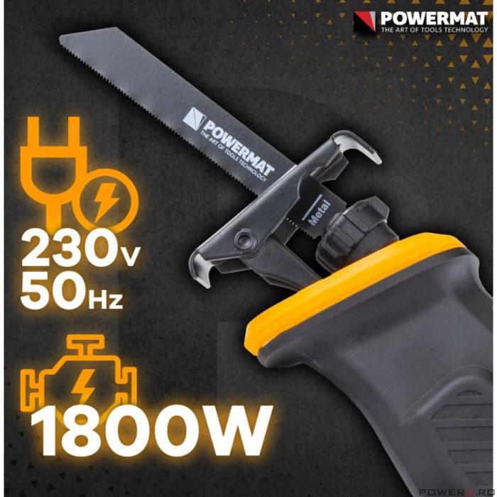 Fierastrau tip sabie, electric, 1800 W, 20 lame SDS incluse, Powermat