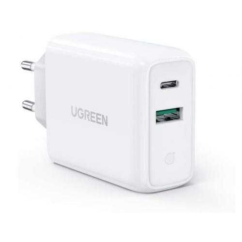 Încărcător NOU UGREEN Quick C 38W, 2xusb A și C pt Samsung Iphone etc