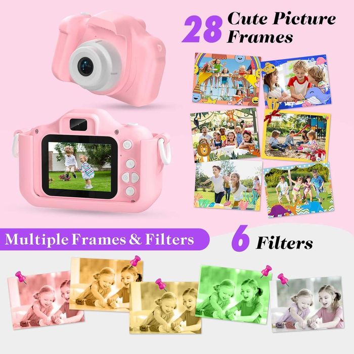Цифрова камера Envyvip за деца 3-8 години, HD 1080P, 32GB SD карта