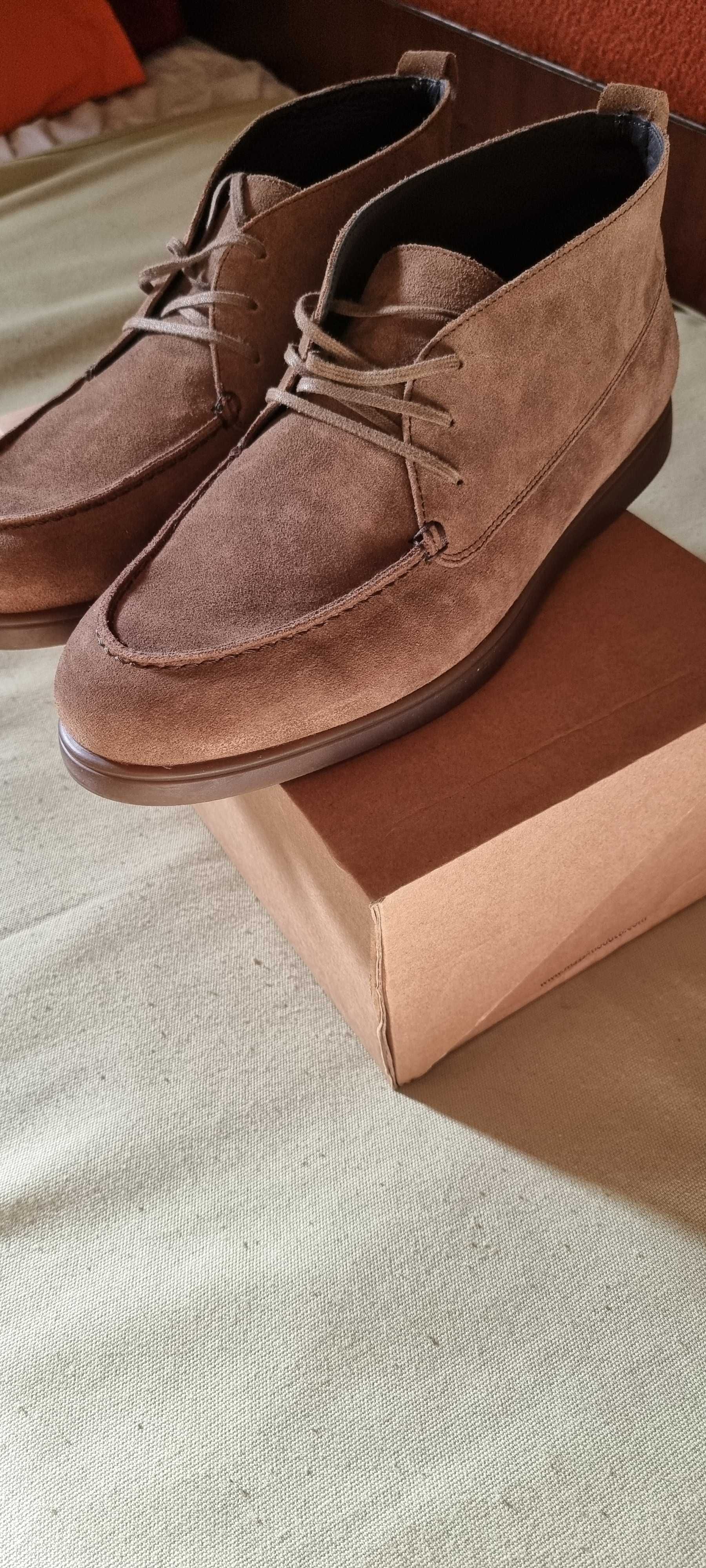 Мъжки кожени боти обувки Massimo Dutti 42
