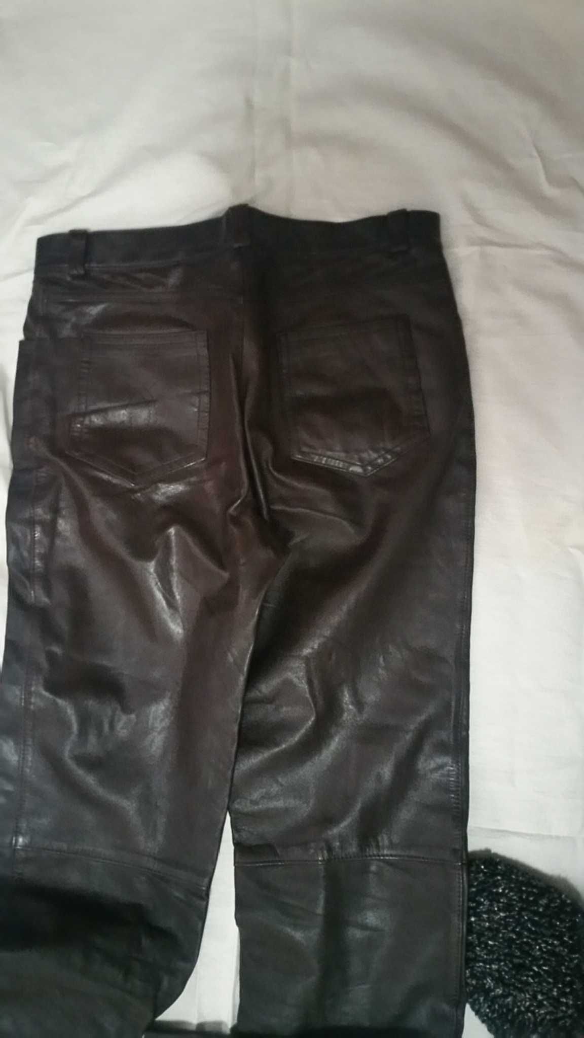 Pantaloni piele maro