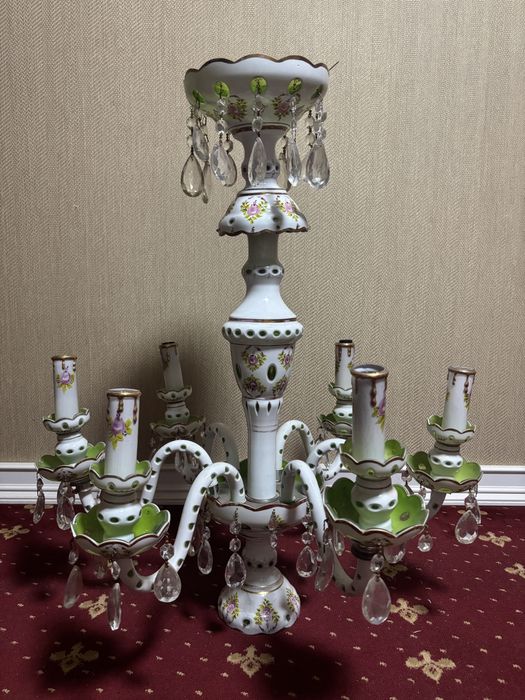 Винтажная фарфоровая люстра, 6 рожков