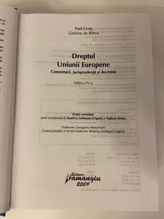 Dreptul Uniunii Europene. Comentarii, jurisprudență, doctrină