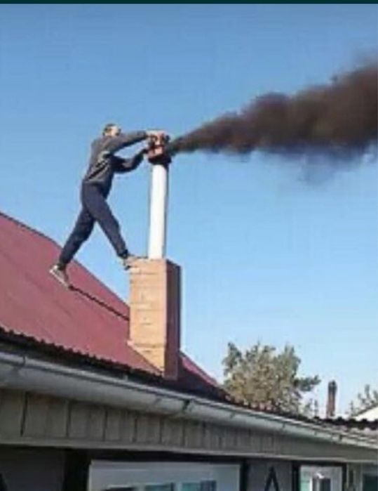 Чистка дымаходов вытяжной пушкой