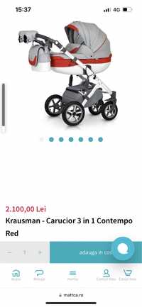 Krausman - Carucior 3 in 1 Contempo Red