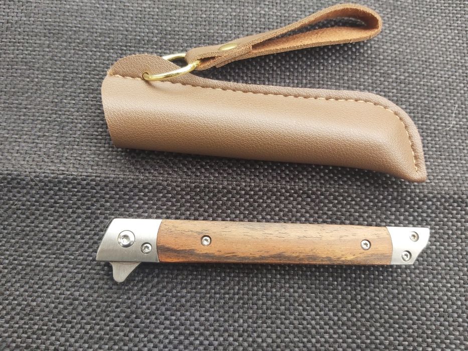 Сгъваем джобен нож M390 с дървена дръжка и кания