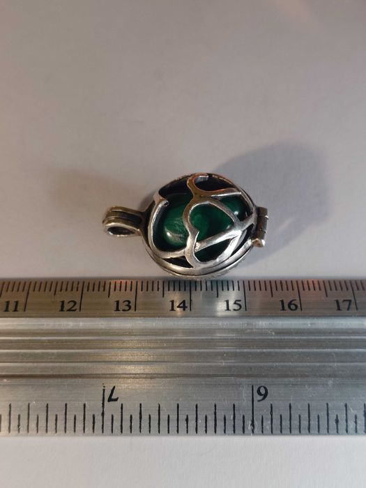 Pandantiv „locket” argint 925 cu malahit
