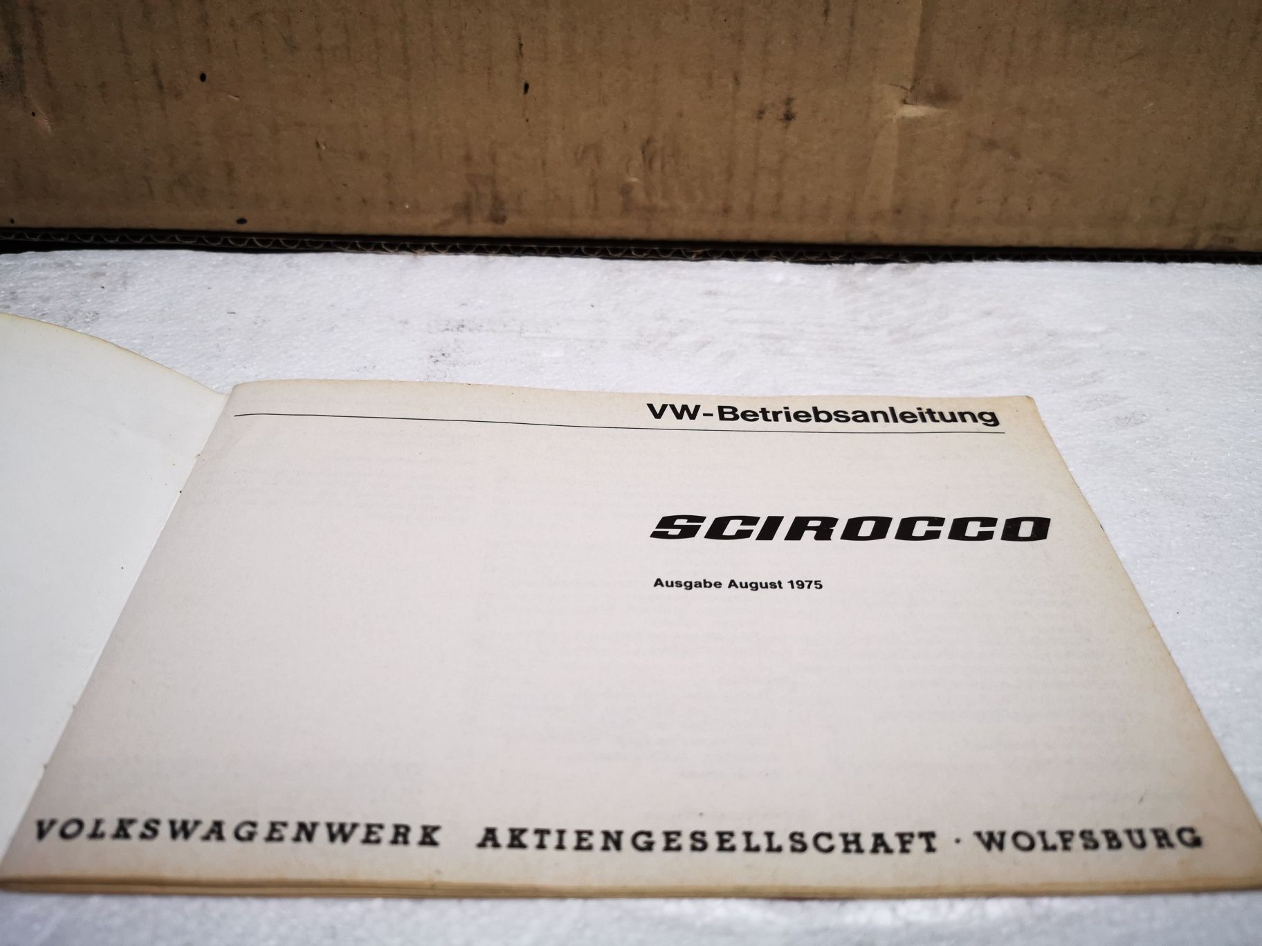 Manual de bord Volkswagen Scirocco mk1