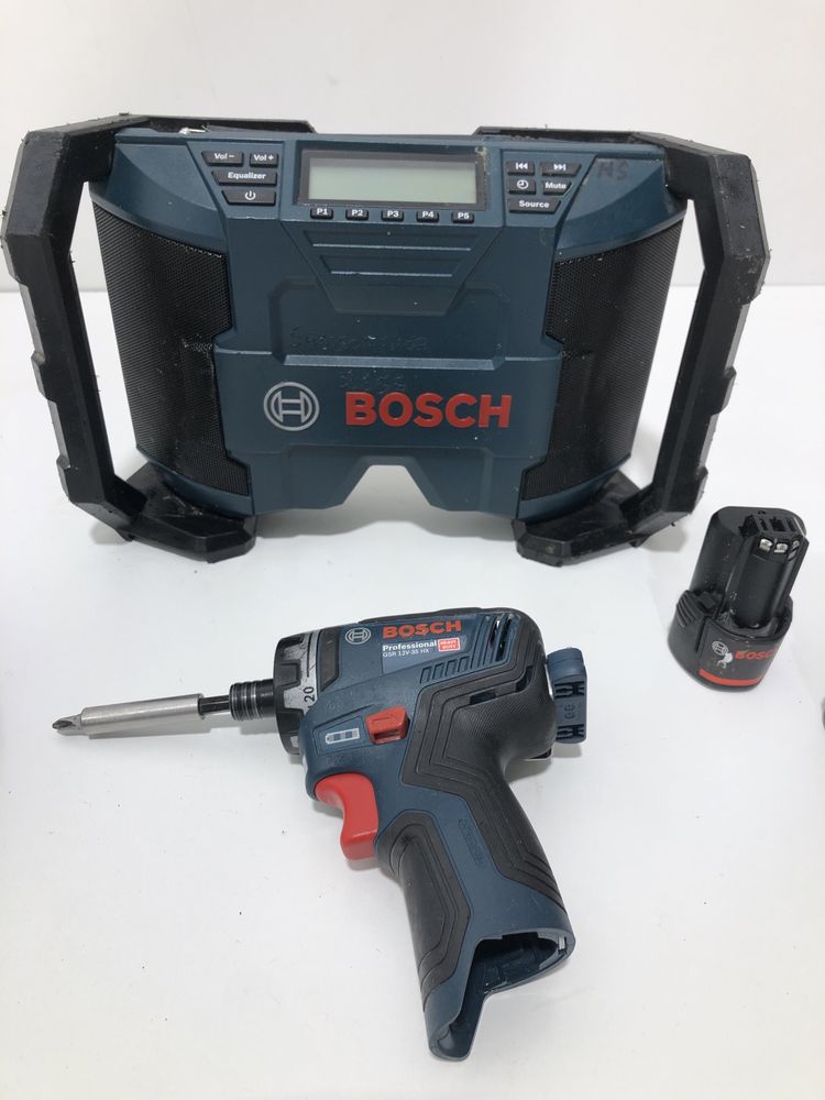 Set Bosch radio santier GML 10.8 V-Li/autofiletanta GSR 12V-35 HX