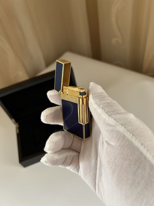 Запалка S.T Dupont Ligne 2 Blue & Gold - 2 пламъка