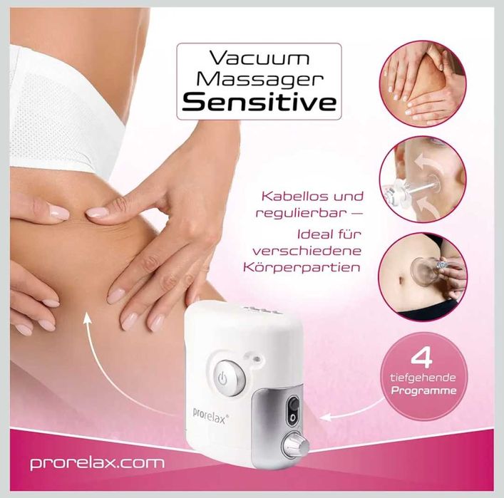 Prorelax вакуумен масажор SENSITIVE антицелулитен масаж с 3 вендузи