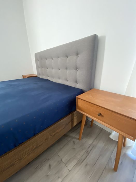 Pat 200x160 + saltea + 2 noptiere