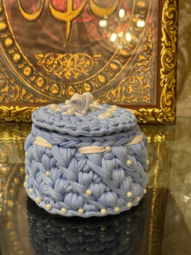 Вязанные корзинки