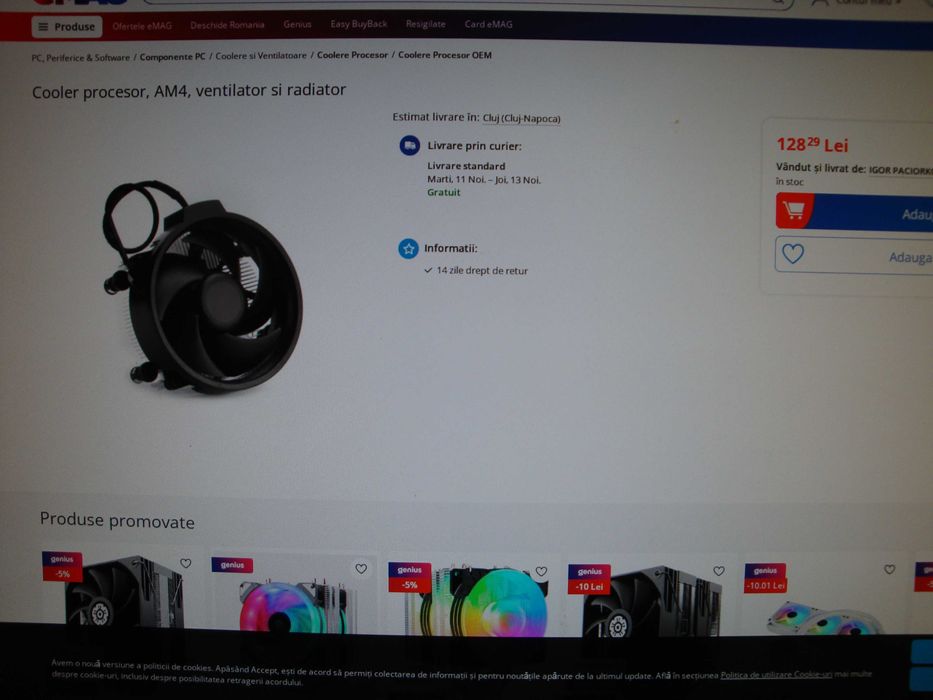 Cooler original AMD AM4 procesor Ryzen