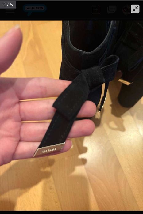 Botine Ted Baker cu toc gros- piele intoarsa