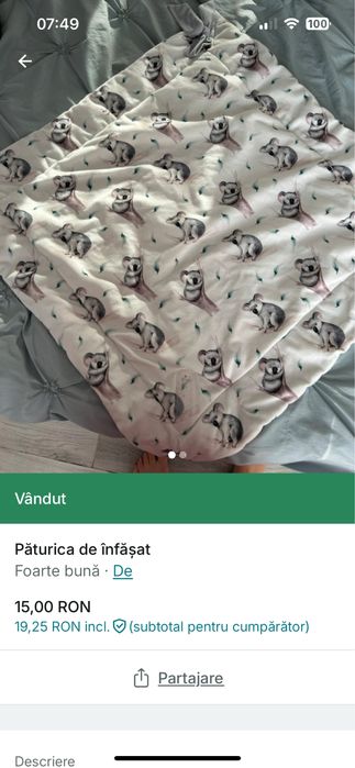 Saltea infasat bebelusi