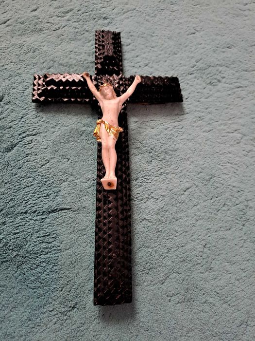 crucifix tramp art 31/17 cm