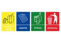 Etichete cosuri reciclare, Stickere colectare selectiva Culori deseuri