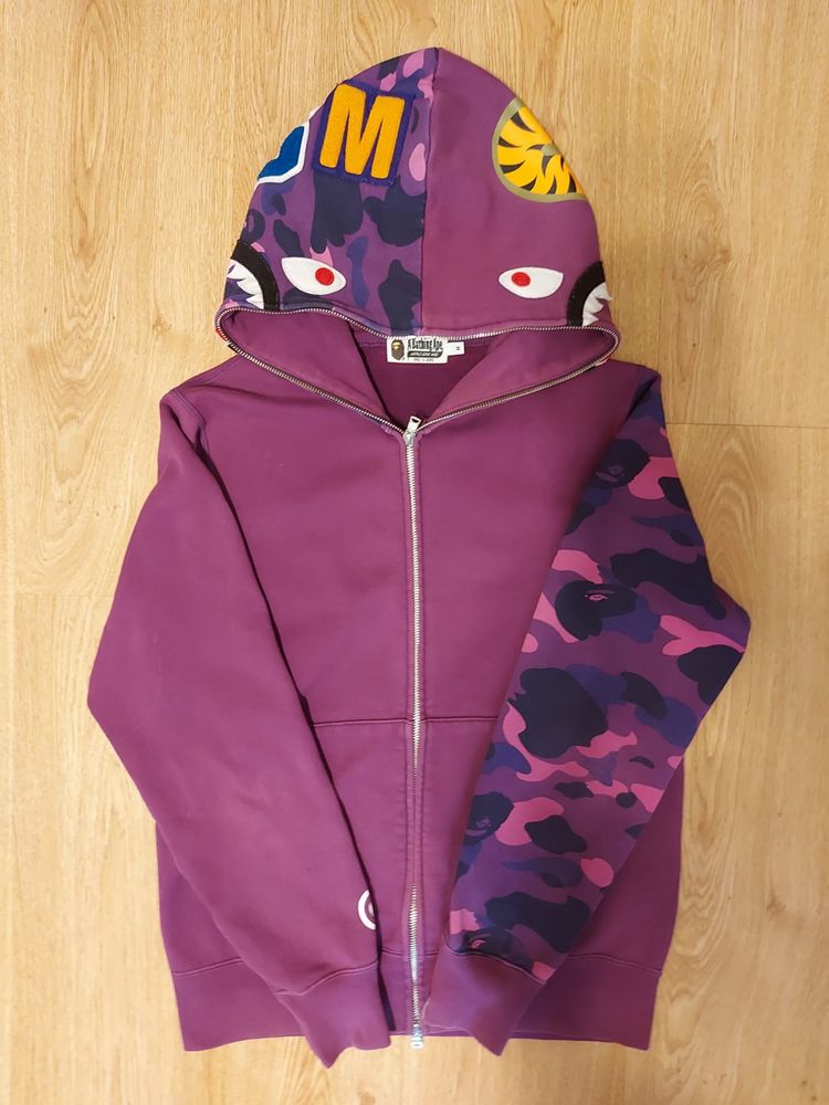 Hanorac Bape Shark Purple Camo Full Zip Original