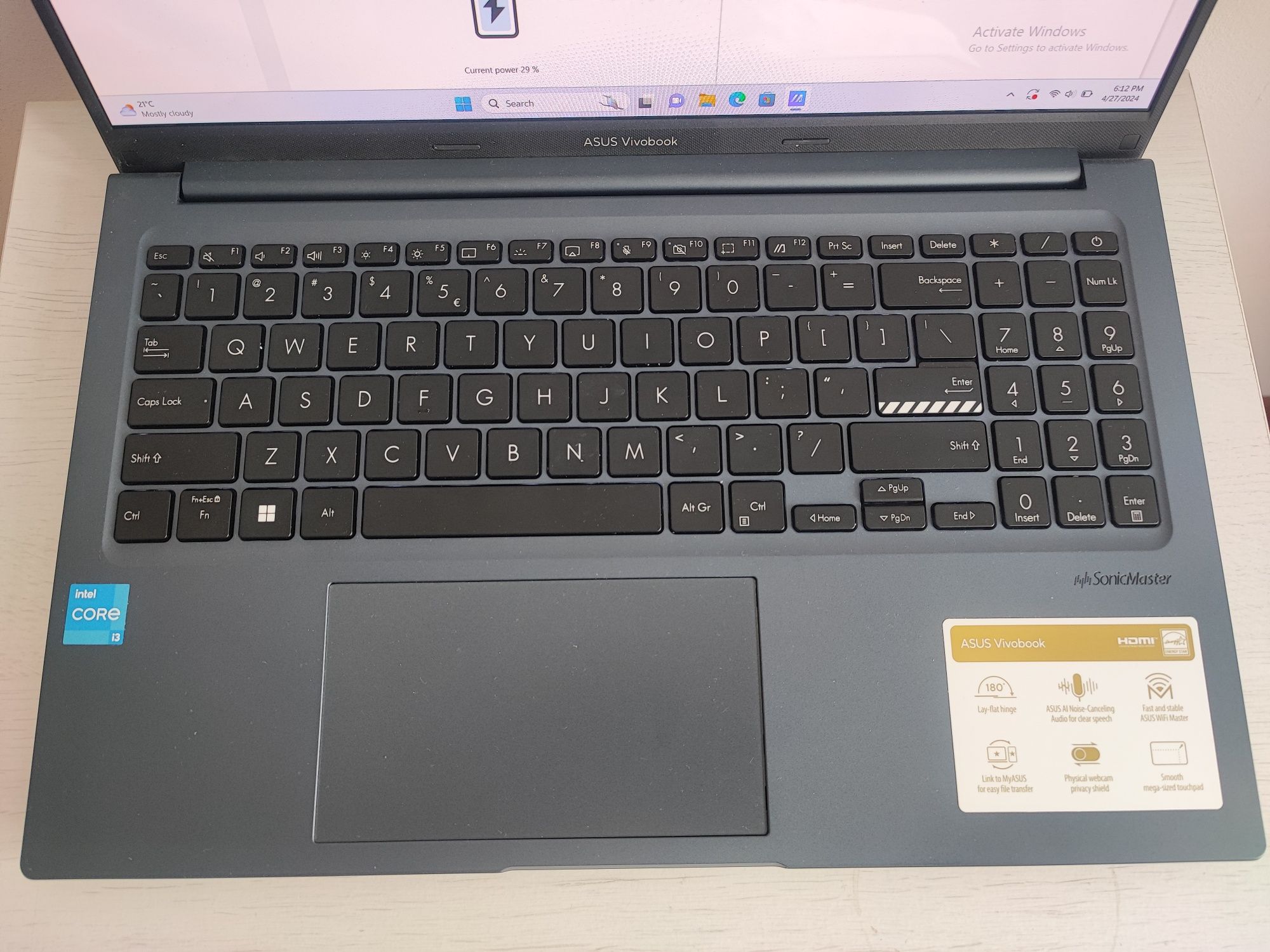 Laptop Asus Vivobook OLED X1503ZA 15.6" FHD i3-1220P 8GB 256GB SSD