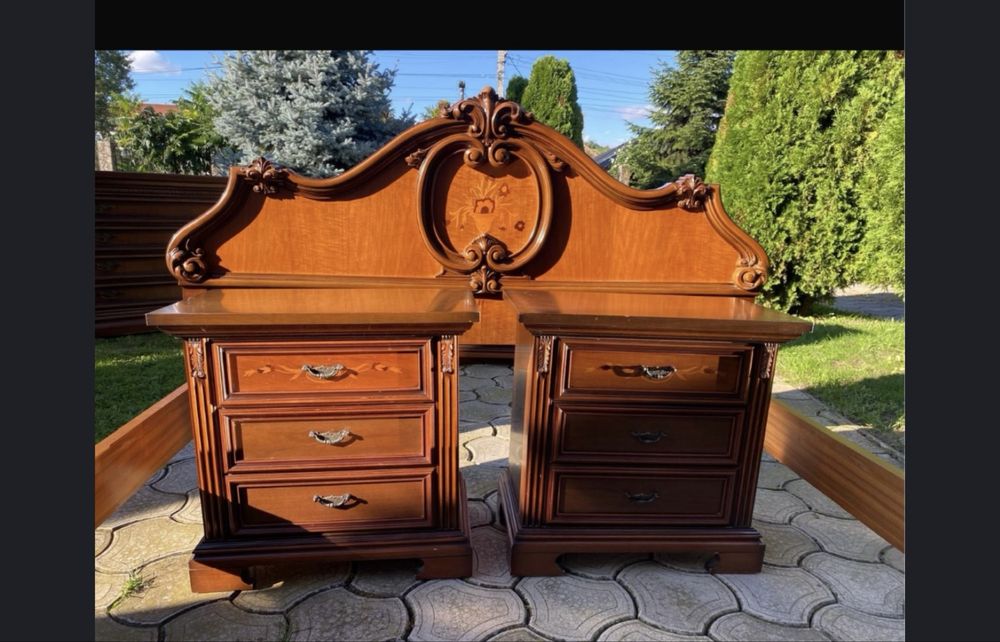 Dormitor lemn masiv pat mateimonial